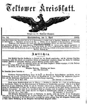 Teltower Kreisblatt vom 05.04.1862