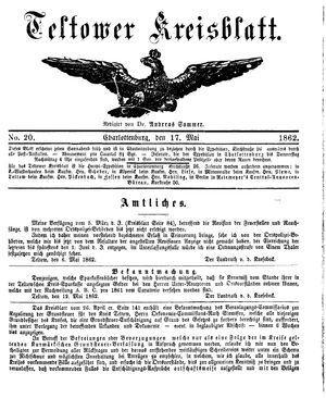 Teltower Kreisblatt vom 17.05.1862