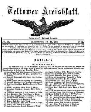 Teltower Kreisblatt vom 28.06.1862