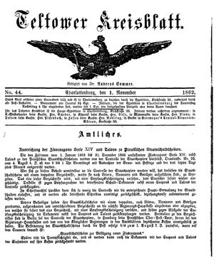 Teltower Kreisblatt vom 01.11.1862