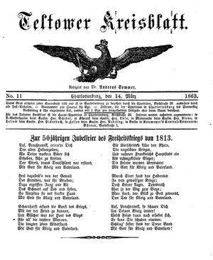 Teltower Kreisblatt vom 14.03.1863