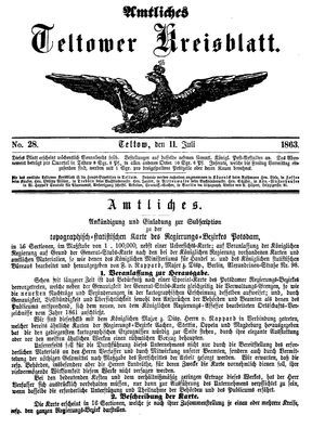 Teltower Kreisblatt vom 11.07.1863