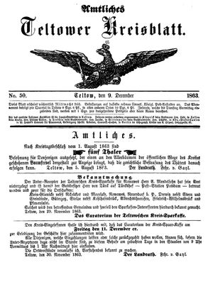 Teltower Kreisblatt vom 09.12.1863
