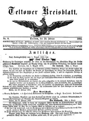 Teltower Kreisblatt on Feb 24, 1864