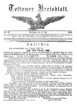 Teltower Kreisblatt on Jul 6, 1864