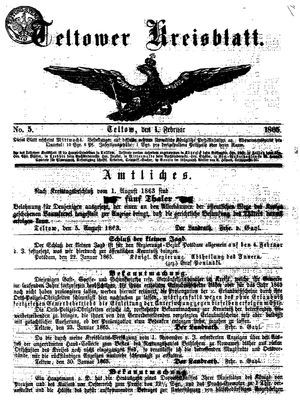 Teltower Kreisblatt vom 01.02.1865
