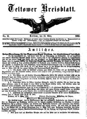 Teltower Kreisblatt vom 15.03.1865