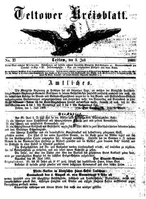 Teltower Kreisblatt vom 05.07.1865