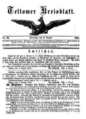 Teltower Kreisblatt vom 09.08.1865