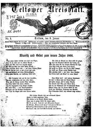 Teltower Kreisblatt on Jan 3, 1866