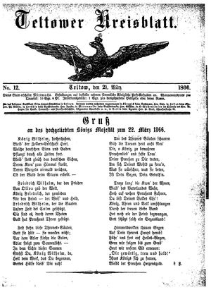 Teltower Kreisblatt on Mar 21, 1866
