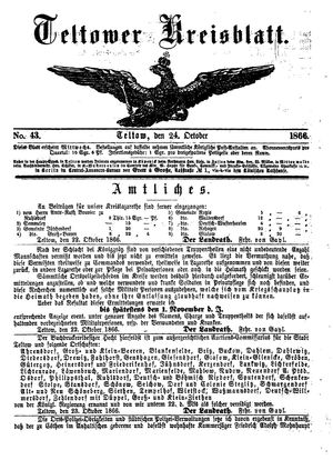 Teltower Kreisblatt vom 24.10.1866