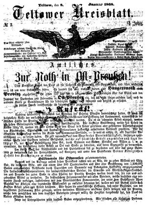 Teltower Kreisblatt vom 08.01.1868