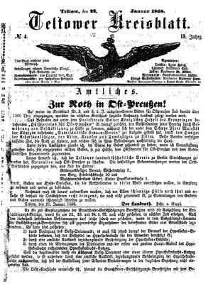 Teltower Kreisblatt vom 22.01.1868
