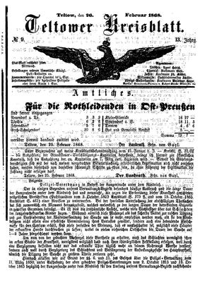 Teltower Kreisblatt on Feb 26, 1868