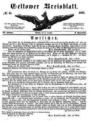 Teltower Kreisblatt on Oct 17, 1868