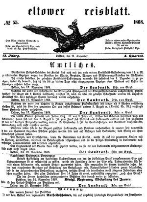 Teltower Kreisblatt on Nov 21, 1868