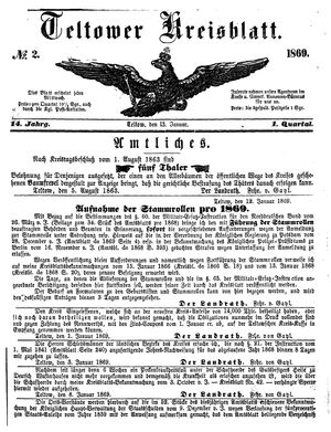 Teltower Kreisblatt on Jan 13, 1869