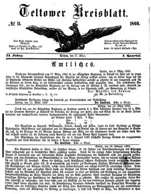 Teltower Kreisblatt on Mar 17, 1869