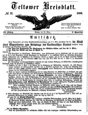 Teltower Kreisblatt vom 24.03.1869