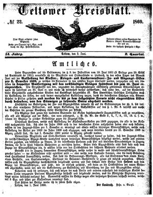 Teltower Kreisblatt vom 02.06.1869