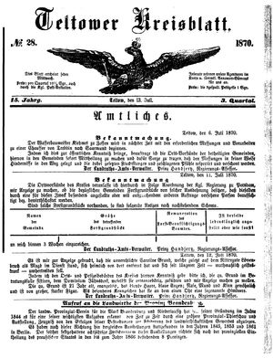 Teltower Kreisblatt vom 13.07.1870