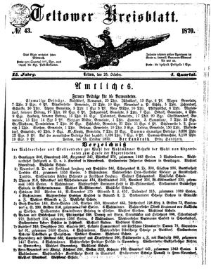 Teltower Kreisblatt vom 26.10.1870
