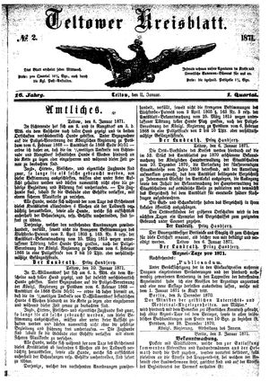 Teltower Kreisblatt vom 11.01.1871