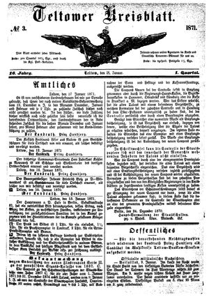 Teltower Kreisblatt vom 18.01.1871