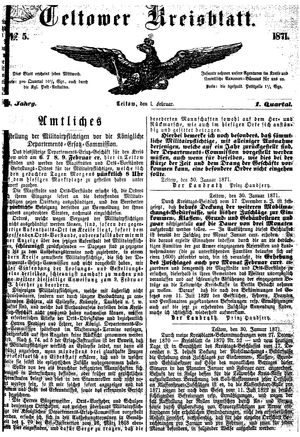 Teltower Kreisblatt vom 01.02.1871