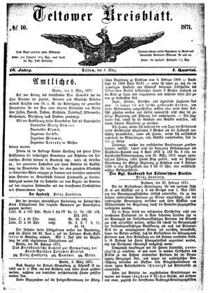 Teltower Kreisblatt vom 08.03.1871