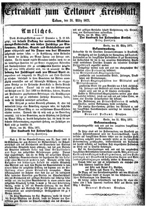 Teltower Kreisblatt on Mar 31, 1871