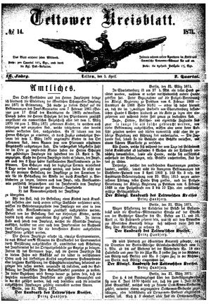 Teltower Kreisblatt on Apr 5, 1871