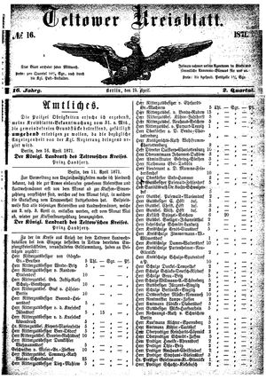 Teltower Kreisblatt on Apr 19, 1871