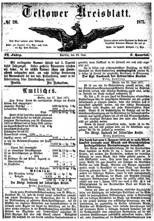 Teltower Kreisblatt vom 28.06.1871