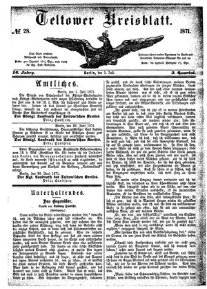 Teltower Kreisblatt vom 05.07.1871