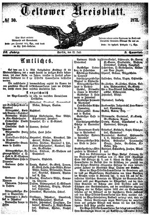 Teltower Kreisblatt on Jul 12, 1871