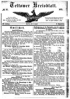 Teltower Kreisblatt vom 05.08.1871