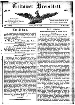 Teltower Kreisblatt vom 19.08.1871