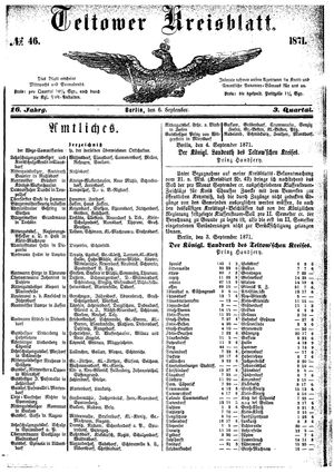 Teltower Kreisblatt vom 06.09.1871