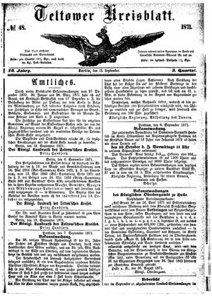 Teltower Kreisblatt vom 13.09.1871