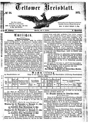 Teltower Kreisblatt vom 04.10.1871