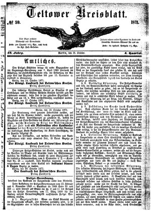 Teltower Kreisblatt vom 21.10.1871