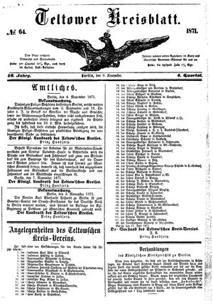Teltower Kreisblatt vom 08.11.1871