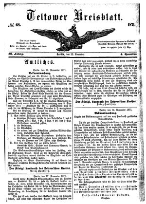 Teltower Kreisblatt on Nov 22, 1871