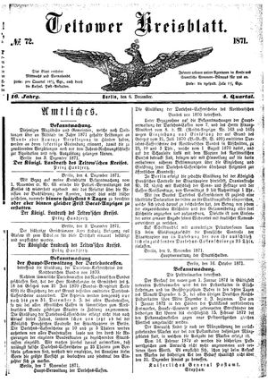 Teltower Kreisblatt on Dec 6, 1871