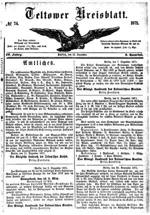 Teltower Kreisblatt vom 13.12.1871