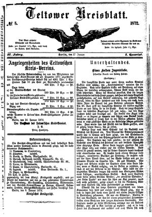 Teltower Kreisblatt vom 17.01.1872