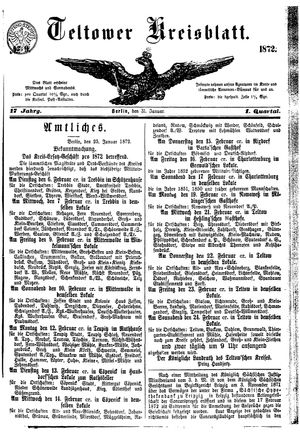 Teltower Kreisblatt vom 31.01.1872
