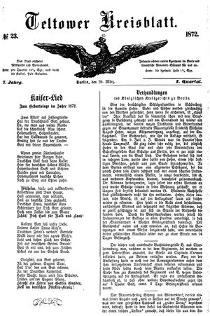 Teltower Kreisblatt vom 20.03.1872